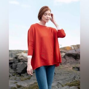 Mersea Catalina knit red lightweight travel sweater women’s OS  (fits like XL)